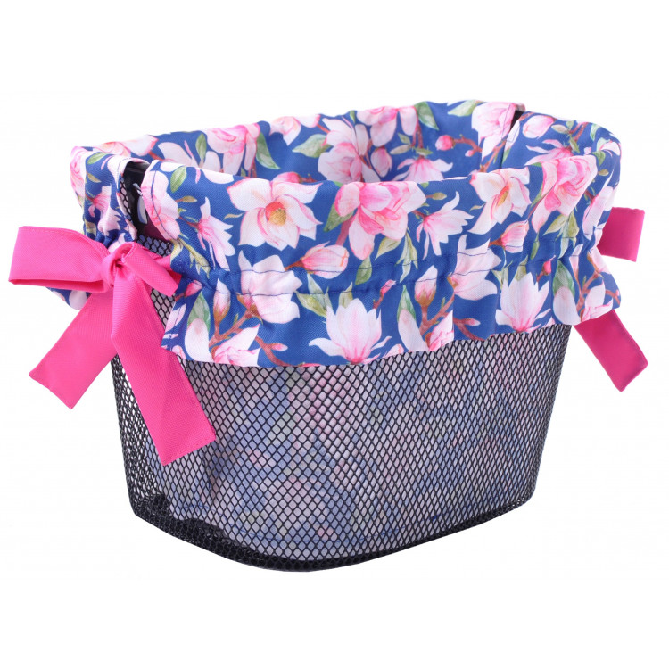 Vložka do košíka modro-ružová s kvietkami